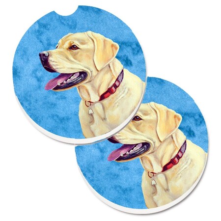 Carolines Treasures Blue Labrador Set of 2 Cup Holder Car Coaster LH9383BUCARC